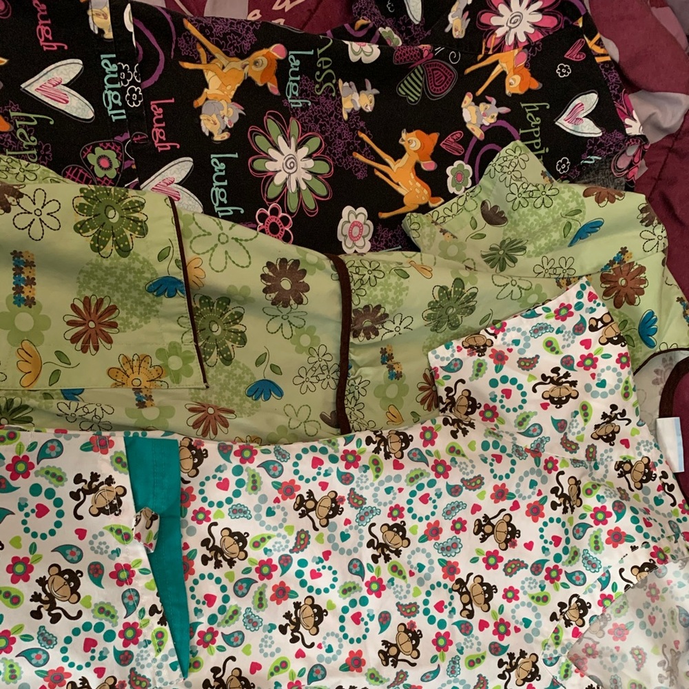3 scrub tops